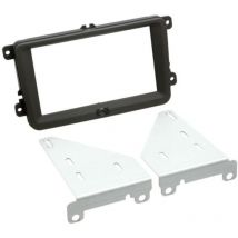 Kit Facade autoradio 2DIN compatible avec Seat Skoda VW ap03 Noir Rubber touch