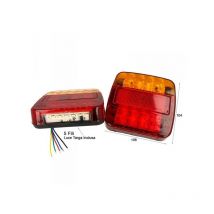 Carall - Kit Fanali Led Posteriori 24V 12V Con Luci Posizioni Stop Frecce Targa 4 In 1 Per Camion Rimorchio Caravan