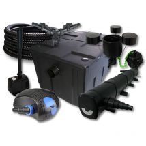 SunSun Kit complet: CBF-550 Filtre de bassin jusqu'à 60000 l, CTF-12000 pompe 12000l/h 100W, CUV-272 lampe uv 72W, 25m Tuyau 25mm, CSP-250 Écumeur