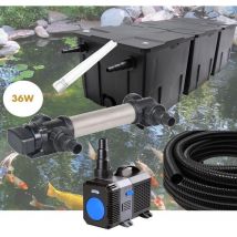 Kit Filtration uv 36W, Acier Inoxydable,+ 1 ampoule supplémentaire Bassin de Jardin: 40-60 m³