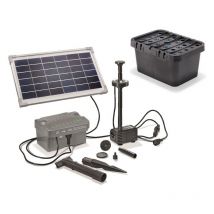 Esotec - Kit pompe solaire bassin avec filtre, batterie et anneau led, 300L-8W