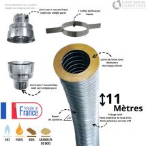 Kit flexible isolé inox diamètre 130 + collier + raccord Edilinox Longueur du conduit 11 mètres