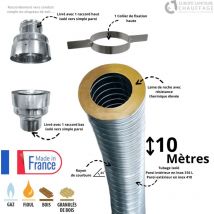Kit flexible isolé inox diamètre 150 + collier + raccord Edilinox Longueur du conduit 10 mètres