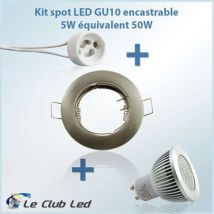 Superled - led Spot Kit GU10 5W cob equivalente 50W Blanc Chaud (2700K) - Perforación blanca orientada redonda 74mm SUP-6002B