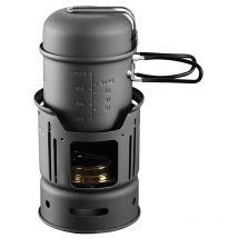 Kit fornello ad alcool da campeggio in lega di alluminio, bruciatori a carbone, fornello portatile per picnic, barbecue, antivento, riscaldatori