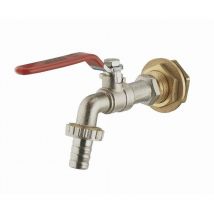 Kit für Kunststoffbehälter: Messingbehälterdurchführung, Außengewinde M3/4' (20x27), Innengewinde F1/2' (15x21) mit Gegenmutter und Dichtung +