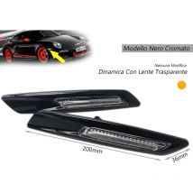 Carall - Kit Freccia Laterale a Led Side Marker Dinamica Nero Cromato Lente Trasparente bmw E81 E82 E87 E88 E90 E91 E92 E93 E60 E61 F10
