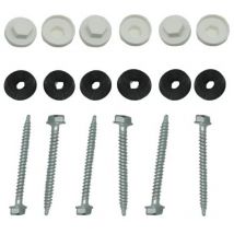 Mccover - Kit Für Schraubbares Polycarbonat-plattenprofil (50 Stück), Weiß, E: 32 Mm