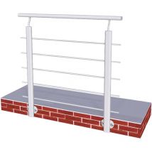 Saniland - Kit garde-corps pour escalier - Longueur 1m avec 5 barreaux, fixation latérale intérieure et extérieure