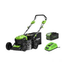 Cortacésped remolcado Greenworks 40V - 46cm de corte - 1 batería 4,0Ah - 1 cargador - GD40LM46SPK4x