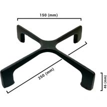 Kit Griglia in Ghisa, Compatibile con Cucine Whirlpool Ignis, Dimensioni: 205x150x46 (mm), con Piedini Antigraffio e Silicone per Manutenzione