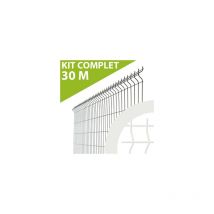 Kit Grillage Rigide Blanc 30M - JARDIMALIN - Fil 4mm - 1,53 mètre
