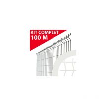 Kit Grillage Rigide Blanc 100M - jardimalin - Fil 4mm - 1,23 mètre