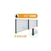 Kit Grillage Rigide Gris Anthracite 50M - JARDIPREMIUM+ - Fil 4/5mm - 1,73 mètre