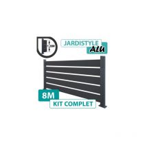 Cloture&jardin - Kit Clôture Aluminium Gris Anthracite 8M - Claire voie - Sur Platines - 1,20 mètre