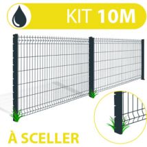 Cloture&jardin - Kit Clôture Aluminium Gris Anthracite 2M - Design - Sur Platines - 1,20 mètre