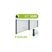 Cloture&jardin - Kit Grillage Rigide Gris Anthracite 30M - jardipremium+ - Fil 4/5mm - 1,93 mètre