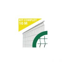Cloture&jardin - Kit Grillage Rigide Vert 10M - jardimalin - Fil 4mm - 1,73 mètre