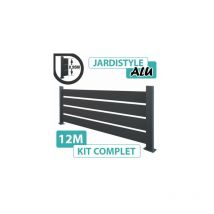 Cloture&jardin - Kit Clôture Aluminium Gris Anthracite 12M - Claire Voie - Sur Platines - 0,95 mètre