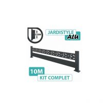 Cloture&jardin - Kit Clôture Aluminium Gris Anthracite 10M - Claire voie Design - Sur Platines - 0,50 mètre