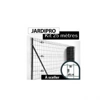 Cloture&jardin - Kit Grillage Soudé Gris 25M - jardipro - Maille 100x50mm - Triple lisière - 1,80 mètre