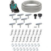 Kit Happy Fresh Evolution 12 m con Aquauno Mist Claber kit di raffrescamento per giardino