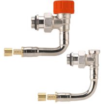 Kit hydrocâblé thermostatique M30 pour radiateurs long ou T22 T23 - Robinet Kv réglable - Equerre per à sertir - 12 - 1/2JT double joint torique