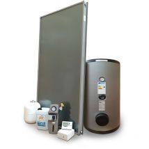 Energy Duegi - Kit impianto solare termico a pannelli piani per produzione di Acqua Calda Sanitaria, 1-2 persone, bollitore 150 litri
