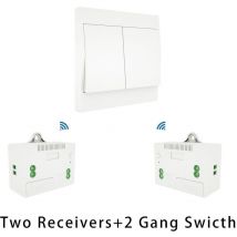 Tumalagia - 110-230V Interrupteur d'éclairage sans fil et kit de récepteur Interrupteur auto-alimenté Télécommande Luminaire, 1 interrupteur et 2