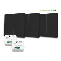 Fast Led Technology - Kit interrupteur va et vient sans fil et sans pile auto alimenté piézoélectrique - 3 boutons double alluamge + 2 récepteurs