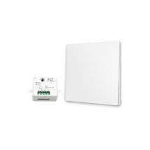 Fast Led Technology - Kit interrupteur va-et-vient sans fil et sans pile prêt à poser - 1 bouton poussoir + 1 relais récepteur radio