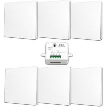 Fast Led Technology - Kit interrupteur va et vient sans fil et sans pile auto alimenté piézoélectrique - 6 boutons émetteurs + 1 récepteur