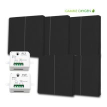 Fast Led Technology - Kit interrupteur va et vient sans fil et sans pile radio - Auto alimenté piézoélectrique - 5 boutons double allumage + 2