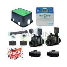 Suinga - Kit Arrosage Automatique 2 zones pour irrigation pour programmateur électrique. Controlateur Hunter ELC401 + Electrovanne 100HV