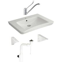 Kit Lave-mains Ergonomique + Mitigeur + Support Fixe + Siphon - Nofer