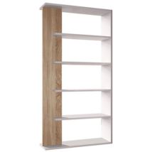 Mobimarket - kit libreria alida 90X25XH180 bianco rovere