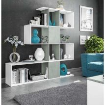 Fores Habitat S.l.u. - kit libreria zig zag 145X28X145 bianco cemento