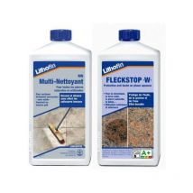 Lithofin - Kit fin de chantier + protection : fleckstop w 1L + mn multi