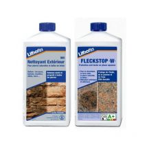 Lithofin - Kit spécial extérier : fleckstop w 1L + mn nettoyant exterie
