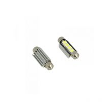 Carall - 24V Lampada Led Siluro Canbus T11 C5W 42mm 4 smd 5050 Colore Blu Per Camion Bus Barca Con Dissipatore Alluminio