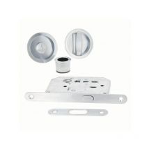 Kit maniglia per porta scorrevole tonda in zama nichelata grigia Chrisligne