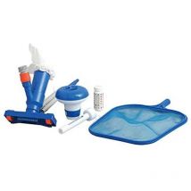 Kit Mantenimento Pulizia Acqua Fondo Piscina con Aspiratore Dispenser Cloro Rete