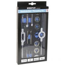 70607 kit maschi e filiere 16 parti hss metrica M3, M4, M5, M6, M8, M10, M12 - Eventus By Exact