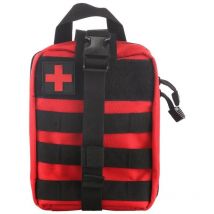 Kit Médical Tactique, Trousse de Secours Tactical Molle Sac de Poche emt Rip-Away ifak Medical pour Situation Tactique d'urgence (Rouge)