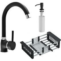 Kit Mélangeur De Cuisine Noir Distributeur Égouttoir