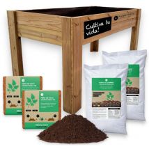 Planeta Huerto - Kit Mesa de Cultivo + Sustrato – Huerto Urbano Completo para Cultivar en Casa
