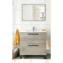 Fores Habitat S.l.u. - Kit armoire de salle de bain athena 2c cm.80 alaska chêne