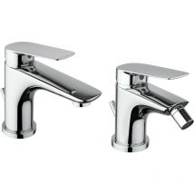 Kit miscelatori lavabo e bidet in colore cromo Piralla Lago KITLAGO2CR