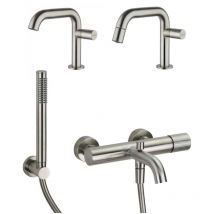 Mamoli - Kit mitigeur lavabo, bidet et baignoire couleur acier brossé Tuttodunpezzo KITTDPA6