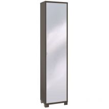 Sarmog - Mobile 1 Anta 190 Titanio Specchio Ingresso Scarpiera Armadio Colonna da Bagno